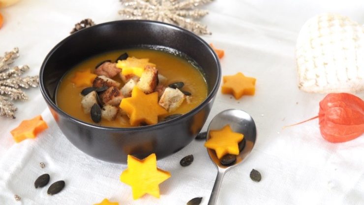 Weihnachten Orangen Kürbis Ingwer Zimt Suppe