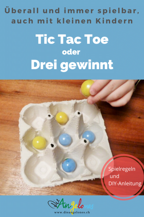 Das Spiel "Tic Tac Toe" ist auch bekannt als "Drei gewinnt". Es ist ein cooles Zweipersonen-Strategie-Spiel, das überall und immer gespielt werden kann. Auch mit kleinen Kindern. Das Beste: Man kann das Spiel gleich selber basteln!