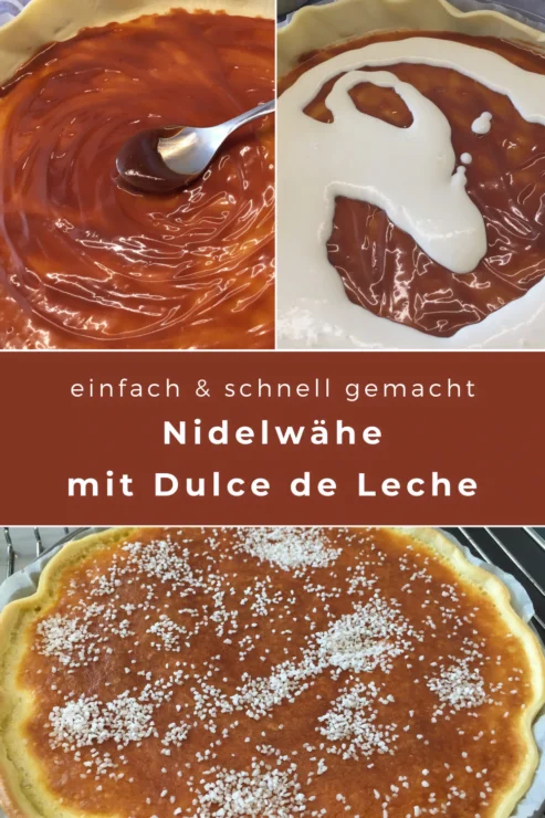 Die Nidelwähe ist ein Schweizer Klassiker. Mit Dulce de Leche wird sie für einmal neu interpretiert und schmeckt besonders süss.