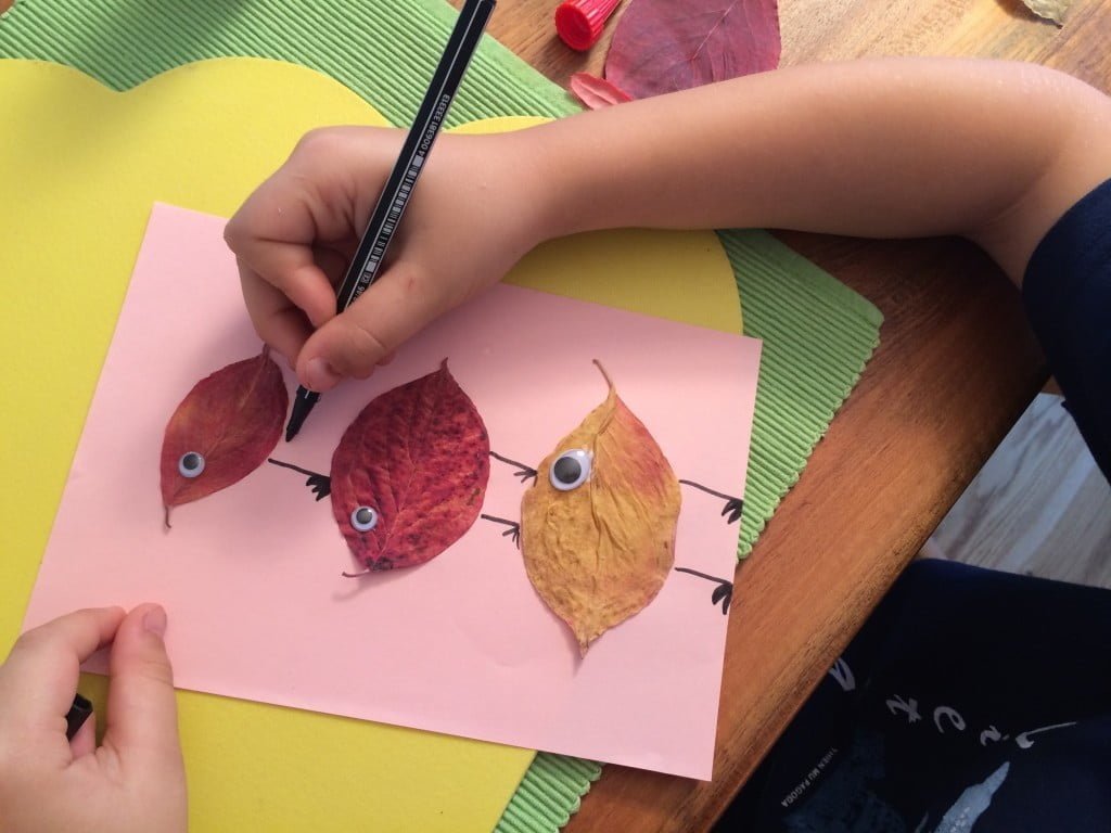 Herbstliches Kunstprojekt: Fantasie-Tiere aus Blättern