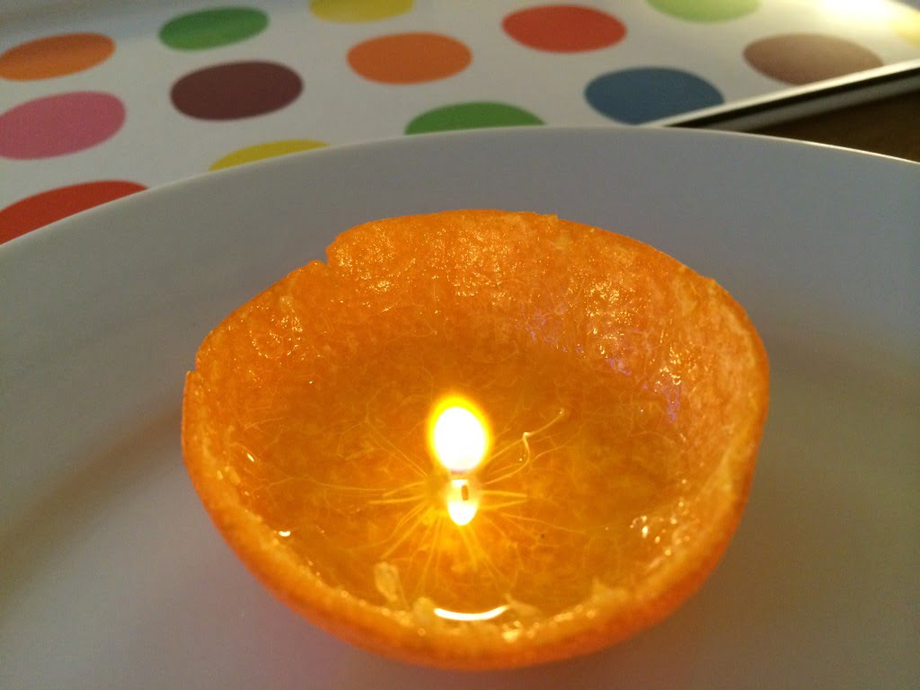 Öl-Kerzen aus Mandarinen